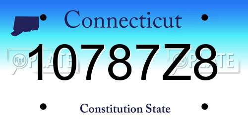 10787Z8 Connecticut License Plate