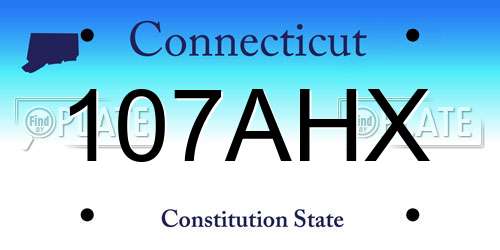 107AHX Connecticut License Plate