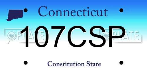107CSP Connecticut License Plate