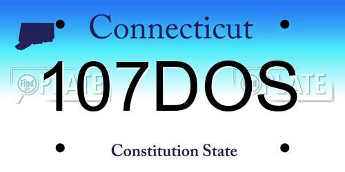 107DOS Connecticut License Plate