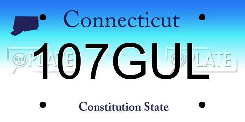 107GUL Connecticut License Plate