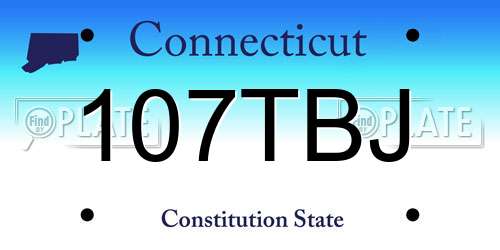 107TBJ Connecticut License Plate