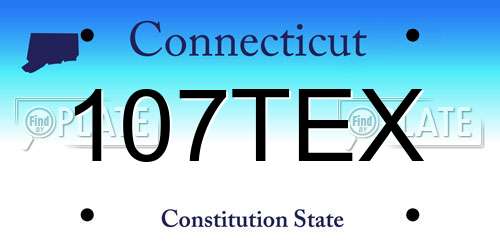 107TEX Connecticut License Plate