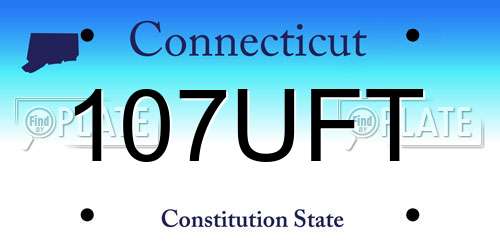107UFT Connecticut License Plate