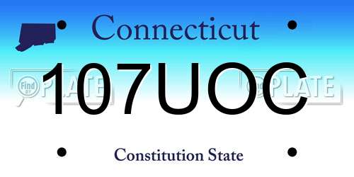 107UOC Connecticut License Plate