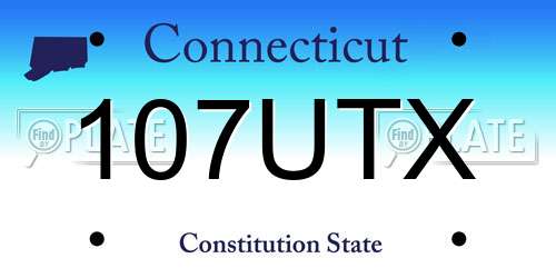 107UTX Connecticut License Plate