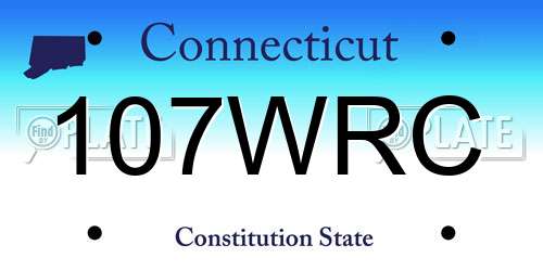 107WRC Connecticut License Plate