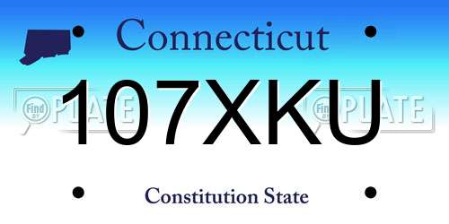107XKU Connecticut License Plate