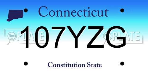 107YZG Connecticut License Plate