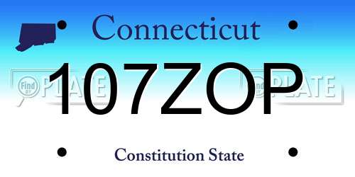 107ZOP Connecticut License Plate