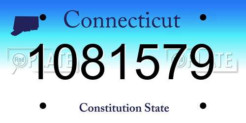 1081579 Connecticut License Plate