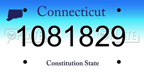 1081829 Connecticut License Plate