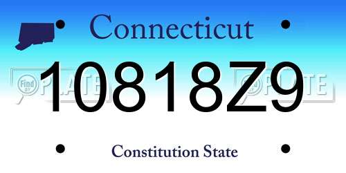 10818Z9 Connecticut License Plate