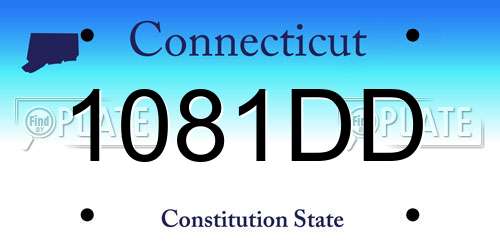 1081DD Connecticut License Plate
