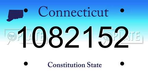 1082152 Connecticut License Plate