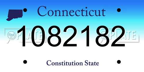 1082182 Connecticut License Plate