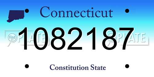 1082187 Connecticut License Plate