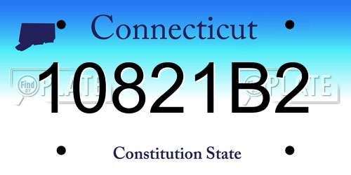 10821B2 Connecticut License Plate