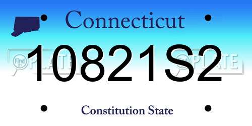 10821S2 Connecticut License Plate