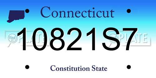 10821S7 Connecticut License Plate