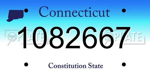 1082667 Connecticut License Plate
