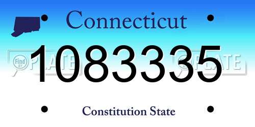 1083335 Connecticut License Plate