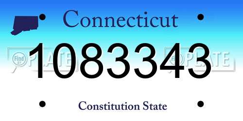 1083343 Connecticut License Plate