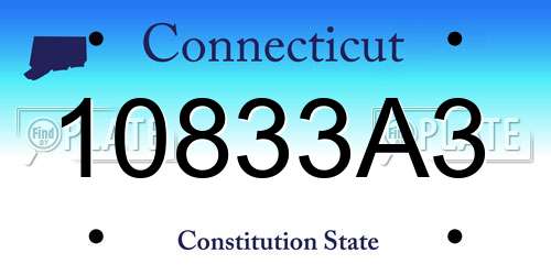 10833A3 Connecticut License Plate
