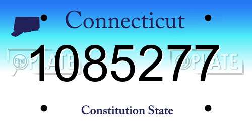 1085277 Connecticut License Plate