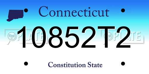 10852T2 Connecticut License Plate