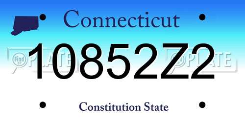 10852Z2 Connecticut License Plate