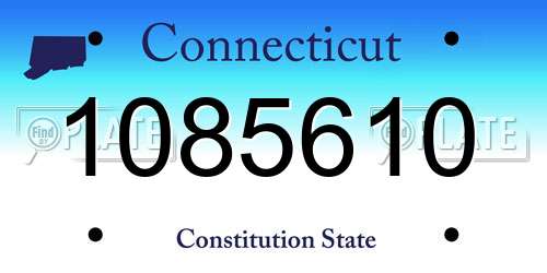 1085610 Connecticut License Plate