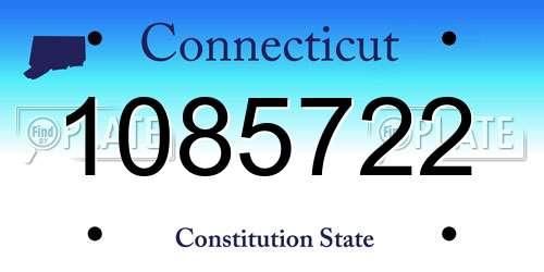 1085722 Connecticut License Plate