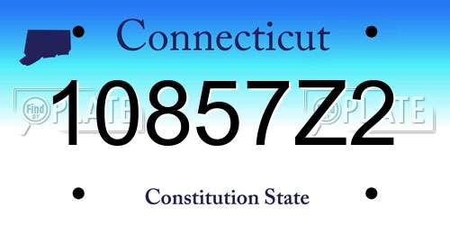 10857Z2 Connecticut License Plate