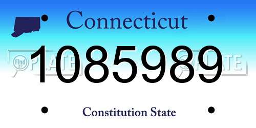1085989 Connecticut License Plate