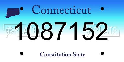 1087152 Connecticut License Plate