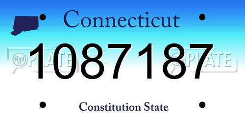 1087187 Connecticut License Plate