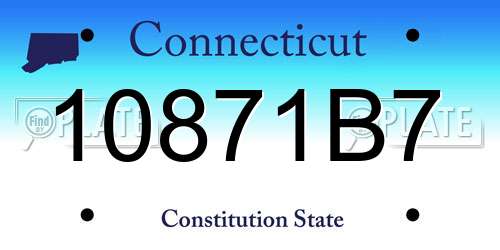 10871B7 Connecticut License Plate