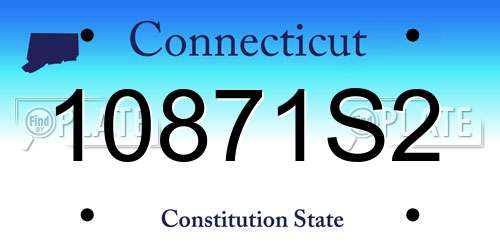 10871S2 Connecticut License Plate