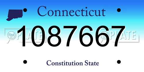 1087667 Connecticut License Plate