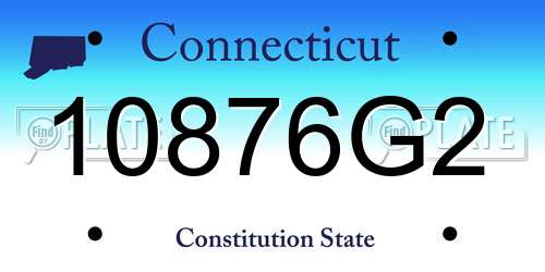 10876G2 Connecticut License Plate