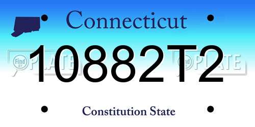 10882T2 Connecticut License Plate
