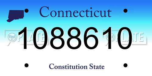 1088610 Connecticut License Plate