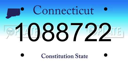 1088722 Connecticut License Plate