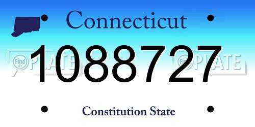 1088727 Connecticut License Plate