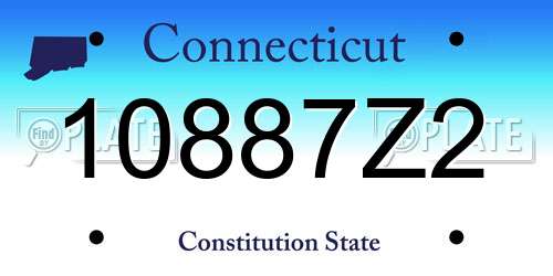 10887Z2 Connecticut License Plate