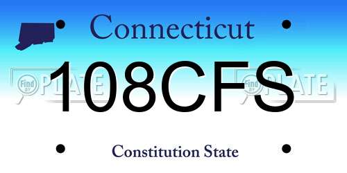 108CFS Connecticut License Plate