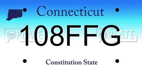 108FFG Connecticut License Plate