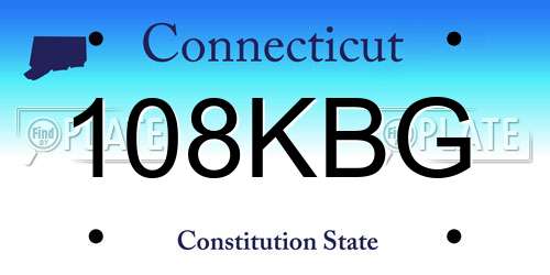 108KBG Connecticut License Plate