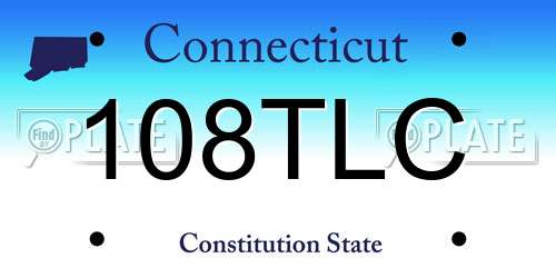 108TLC Connecticut License Plate